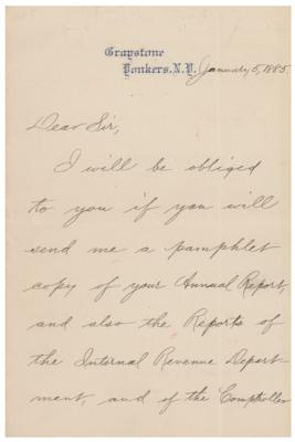 Lot #292 Samuel J. Tilden Letter Signed - Image 1