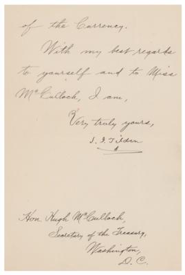 Lot #292 Samuel J. Tilden Letter Signed - Image 2