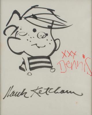 Lot #471 Hank Ketcham Original Sketch and Typed Letter Signed - Image 1