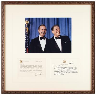 Lot #57 Ronald Reagan and George Bush Signed Letters - Image 1
