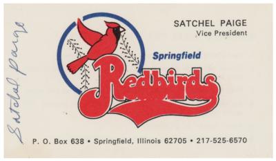 Lot #848 Satchel Paige Signed Business Card - Image 1