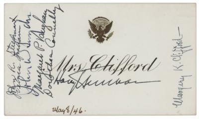 Lot #29 Harry and Bess Truman Signed White House Place Card - Image 1