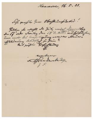 Lot #328 Paul von Hindenburg Autograph Letter Signed - Image 1