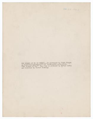 Lot #697 Wizard of Oz Set of (5) Oversized Signed Photographs - Image 17