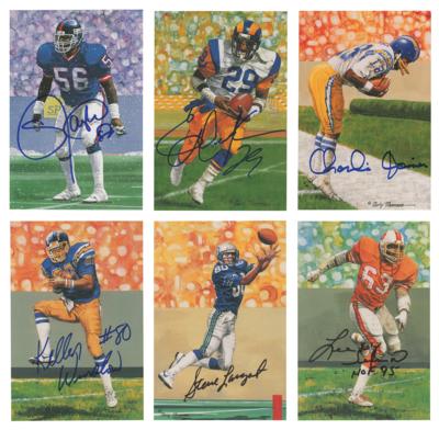 Lot #809 Football Hall of Fame Lot of (19) Signed Goal Line Art Cards Group Lot - Image 1