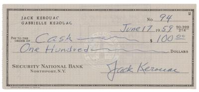 Lot #502 Jack Kerouac Twice-Signed Check - Image 1