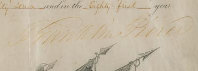 Lot #11 Franklin Pierce and Jefferson Davis Document Signed as President and Secretary of War - Image 3