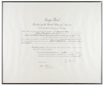 Lot #69 George Bush Document Signed as President - Image 1