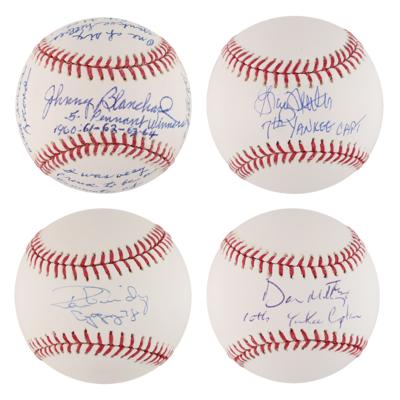 Lot #841 NY Yankees: Captains (4) Signed Baseballs - Image 1