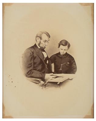 Lot #16 Abraham Lincoln and Tad Lincoln Oversized Albumen Photograph - Image 2