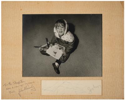 Lot #175 John F. Kennedy, Jr. Signed Photograph and Iconic Wire Photo - Image 1