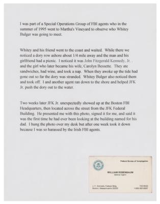 Lot #176 John F. Kennedy, Jr Signed Oversized Photograph Inscribed to a FBI Special Agent - Image 3