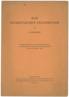 Lot #240 Albert Einstein 'On the Unified Field Theory' Booklet - Image 1