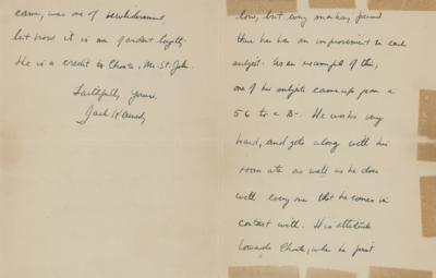 Lot #41 John F. Kennedy ALS to Choate Headmaster Mr. St. John Nov. 22 (ironic date), 1934 - Image 1
