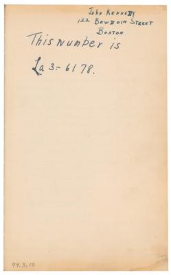 Lot #40 John F. Kennedy's 1947?1952 Congressional Address + Telephone Book Including Initialed Invoice - Image 2