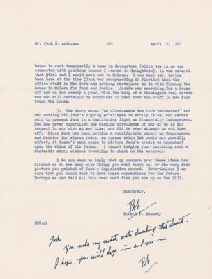 Lot #173 Robert F. Kennedy: RFK denies his dad cut off JFK's signing privileges?a story that 