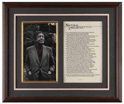 Lot #526 W. H. Auden Signed Printed Poem - Image 1