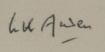 Lot #526 W. H. Auden Signed Printed Poem - Image 3