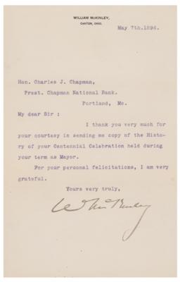 Lot #125 William McKinley Typed Letter Signed - Image 1