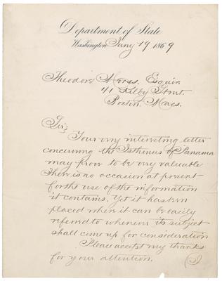 Lot #346 William Seward Letter Signed - Image 1