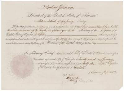 Lot #21 Andrew Johnson Document Signed as President - Image 1