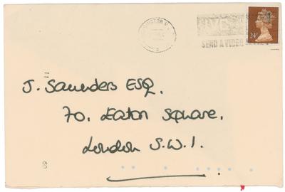 Lot #275 Princess Diana Hand-Addressed Envelope - Image 1