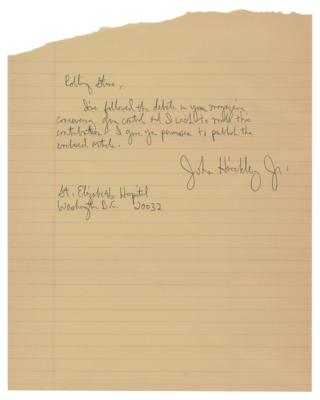 Lot #246 John Hinckley, Jr Autograph Letter Signed - Image 1