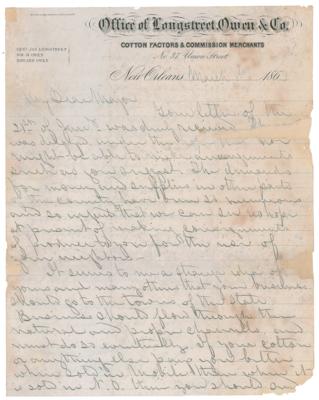 Lot #332 James Longstreet Handwritten Letter Signed - Image 1