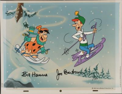 Lot #469 Bill Hanna and Joe Barbera Signed Production Cel from The Flintstones - Image 1