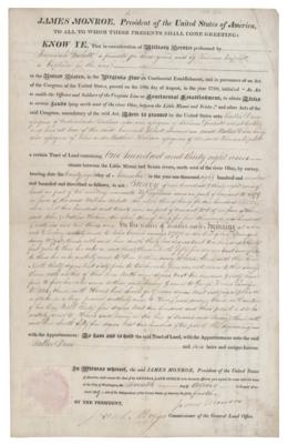 Lot #126 James Monroe Document Signed as President - Image 1