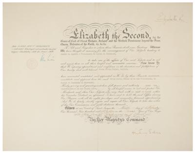Lot #278 Queen Elizabeth II Document Signed - Image 1