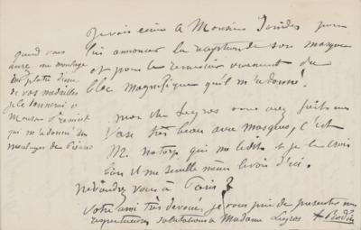 Lot #426 Auguste Rodin: Artistic correspondence from the master sculptor to his colleague: 