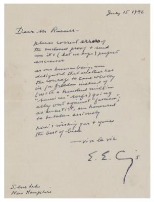 Lot #541 E. E. Cummings: 