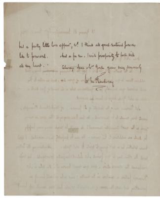 Lot #596 William Makepeace Thackeray: On behalf of a jobseeker, Thackeray appeals to the employer's wife 