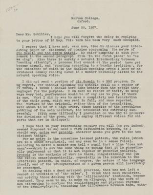 Lot #520 J. R. R. Tolkien Typed Letter Signed - Image 1