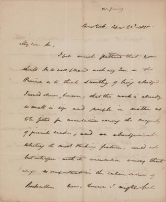 Lot #563 Washington Irving Autograph Letter Signed - Image 1