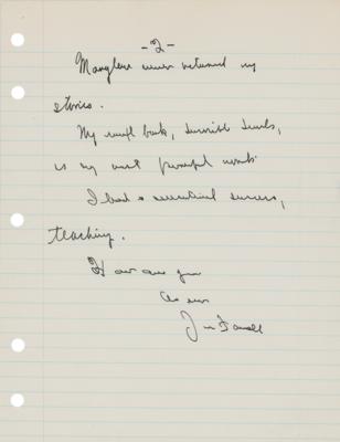 Lot #548 James T. Farrell Typed Letter Signed and Autograph Letter Signed - Image 2