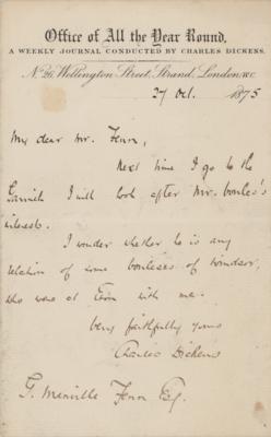Lot #543. Charles Dickens, Jr. Autograph Letter Signed
