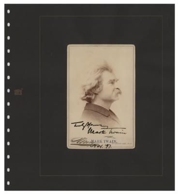 Lot #482 Samuel L. Clemens: Brilliant 1897 portrait of Clemens, signed boldly with his famed pen name, 