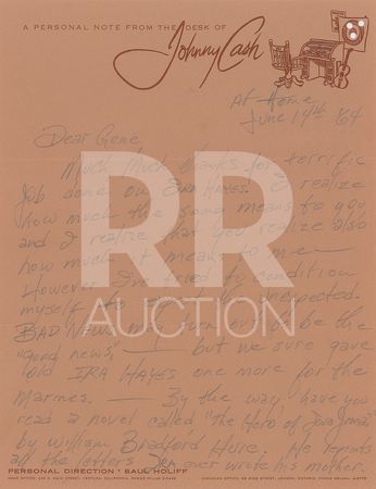 Lot #5185 Johnny Cash Archive of (10) Signed