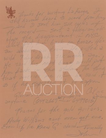 Lot #5185 Johnny Cash Archive of (10) Signed Letters - Image 2