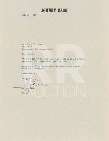 Lot #5185 Johnny Cash Archive of (10) Signed Letters - Image 28