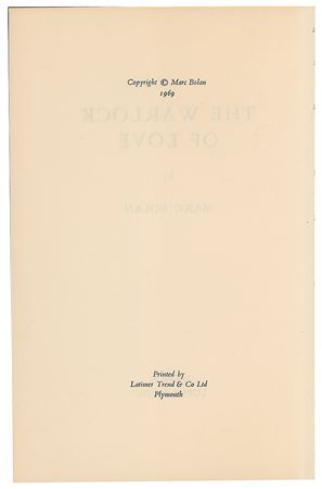 Lot #5198 Marc Bolan: The Warlock of Love First Edition Book - Image 3