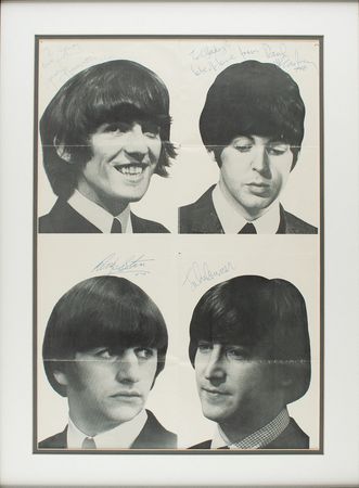 Lot #5004 Beatles Signed Poster - Image 1