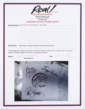 Lot #5361 The Clash Signed Test Pressing - Image 2