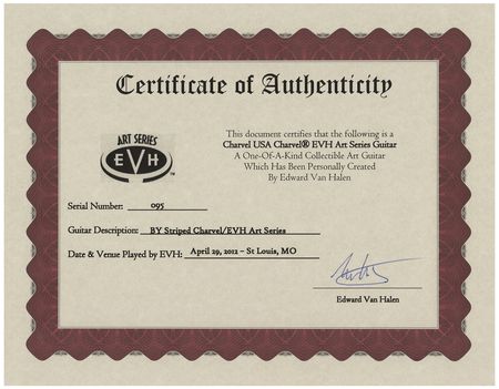 Lot #5251 Eddie Van Halen Stage-used Charvel EVH Art Series Electric Guitar: St. Louis, April 29, 2012 - Image 14