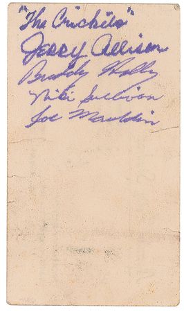 Lot #5179 Buddy Holly and the Crickets Signed Business Card - Image 1