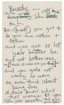 Lot #5080 Jimi Hendrix Handwritten Lyrics for the Unpublished Song 'To the Wind' - Image 10