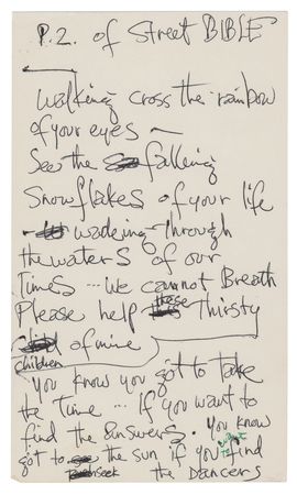 Lot #5080 Jimi Hendrix Handwritten Lyrics for the Unpublished Song 'To the Wind' - Image 14