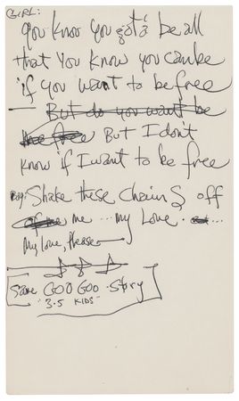 Lot #5080 Jimi Hendrix Handwritten Lyrics for the Unpublished Song 'To the Wind' - Image 8